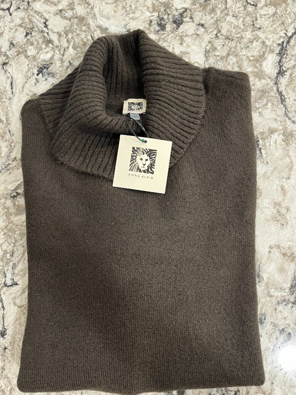 Anne Klein Soft Chocolate Cowl Neck Sweater - NWT, Size L